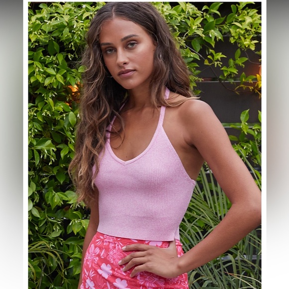 FULL TILT Womens Space Dye Halter Top Size XL Pink NEW - Picture 10 of 10